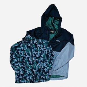 EDDIE BAUER Kids 3 in 1 Boys blue jacket Small 7/8 Windbreaker Fleece READ